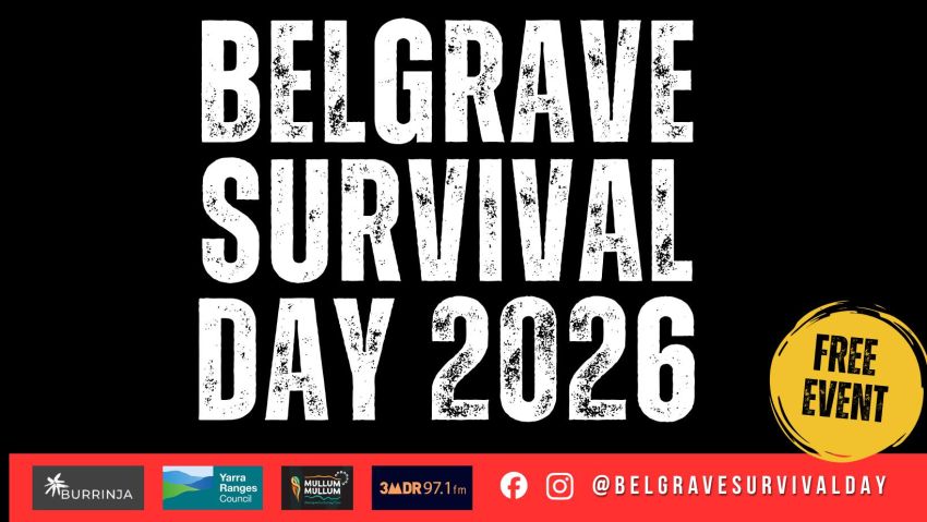 Graphic for event: Belgrave Survival Day 2026 – Wurundjeri Country, 2pm-7pm 21/02/2026 Bill Borthwick Park
