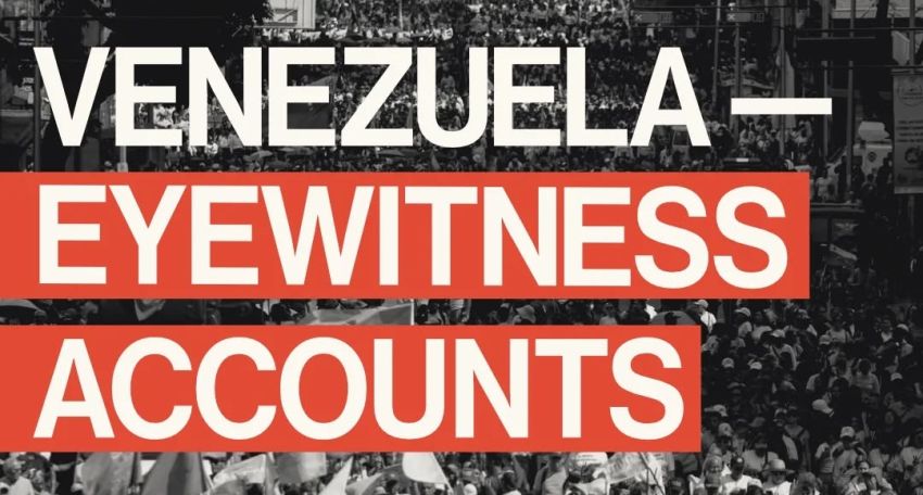 Graphic for webinar event: Venezuela Eyewitness Accounts 12pm AEST 17/01/2026