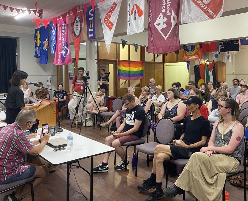 Aiman Farihah speaking at Socialist Alliance's 20th National Conference