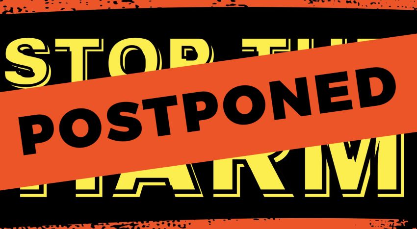 Graphic for postponed event Stop The Harm: Rally For Our Future, 01/02/2025 Raintree Park