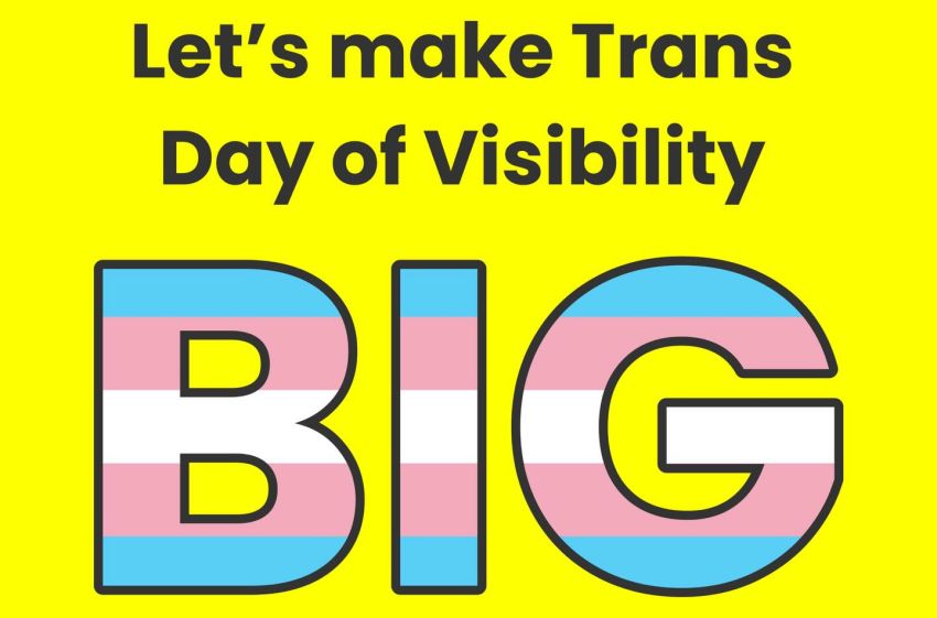Artwork and graphic for event Let's Make Trans Day of Visibility Big: Online Meeting, 6pm 05022026 online