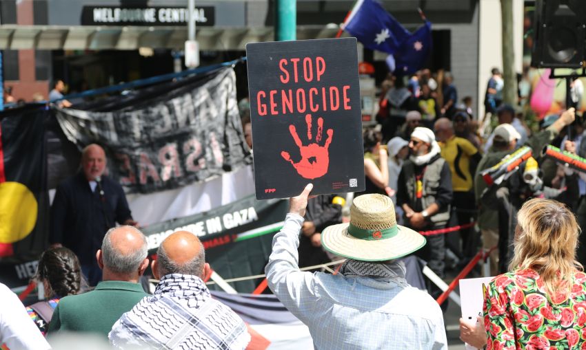 Stop genocide, Naarm/Melbourne rally, February 1