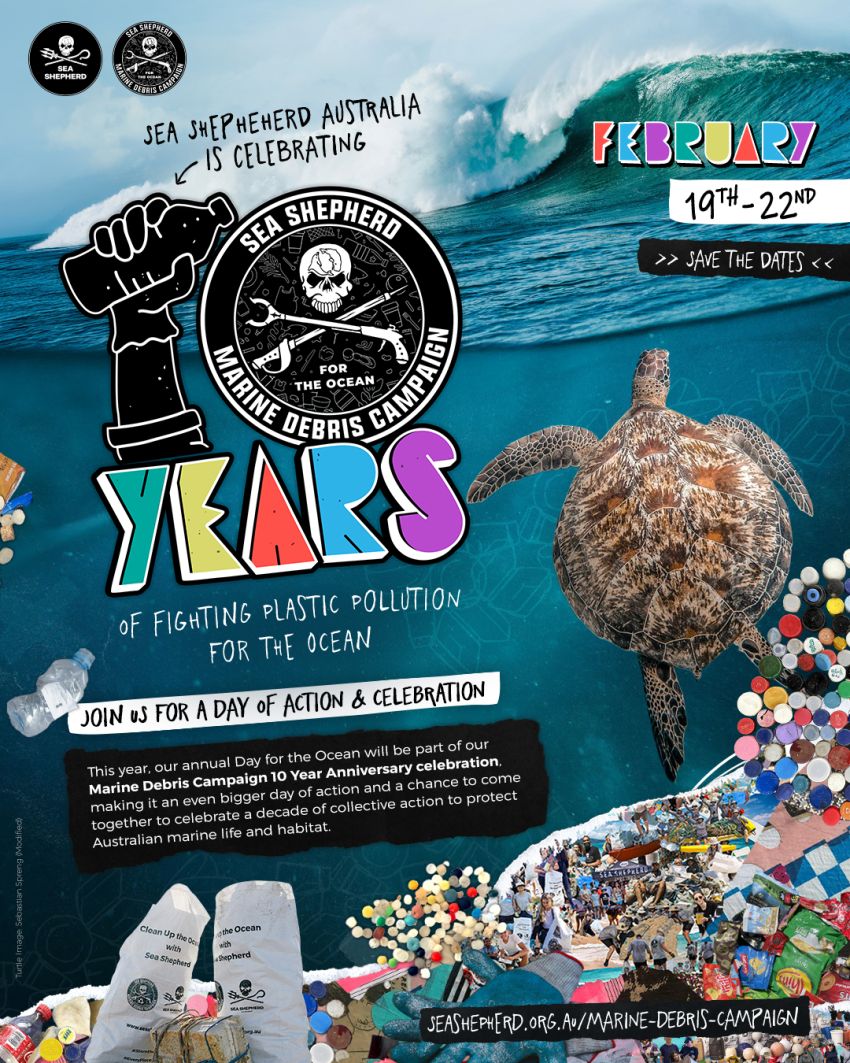 Artwork and poster for event Sea Shepard Day for the Ocean, 19/02/2026 to 22/02/2026