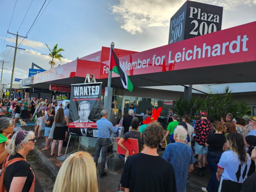 cairns protest outside Labor MP Matt Smith's office