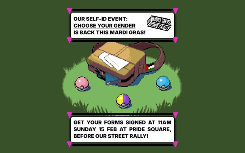 Artwork and graphic for event Self-ID Event: Choose Your Gender, 11am-1pm Pride Square, 1A Bedford St, Newtown NSW 2042