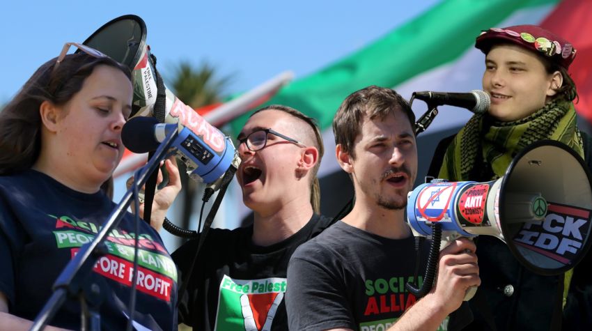 Socialist Alliance candidates in Geelong. Sarah Hathway for Lara, Freya Hedley for South Barwon, Brenden Grull for Geelong and Dom Williams for Bellarine