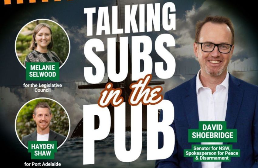 Artwork and graphic for event Talking Subs in the pub: How to sink AUKUS, 6pm-8:30pm 13/02/2026 The British Hotel 13 N Parade, Port Adelaide SA 5015