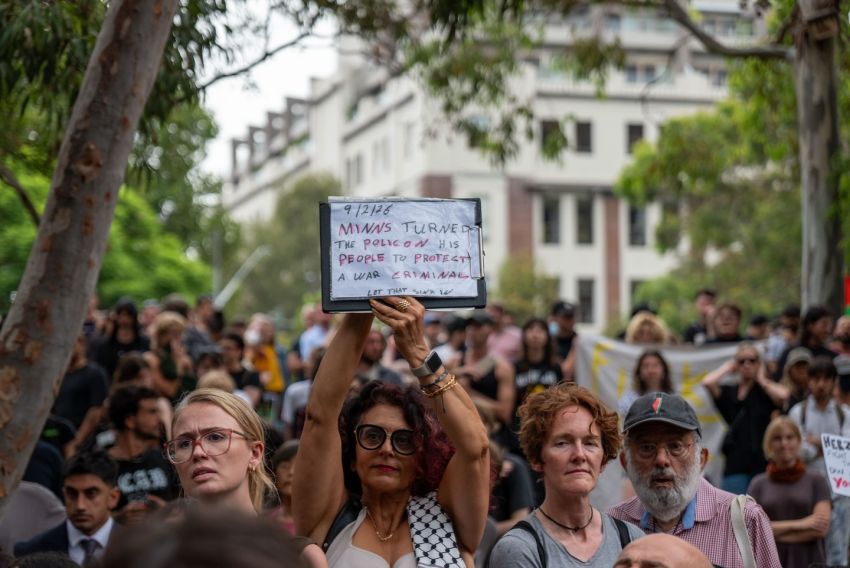 Outside Surry Hills police station ZP