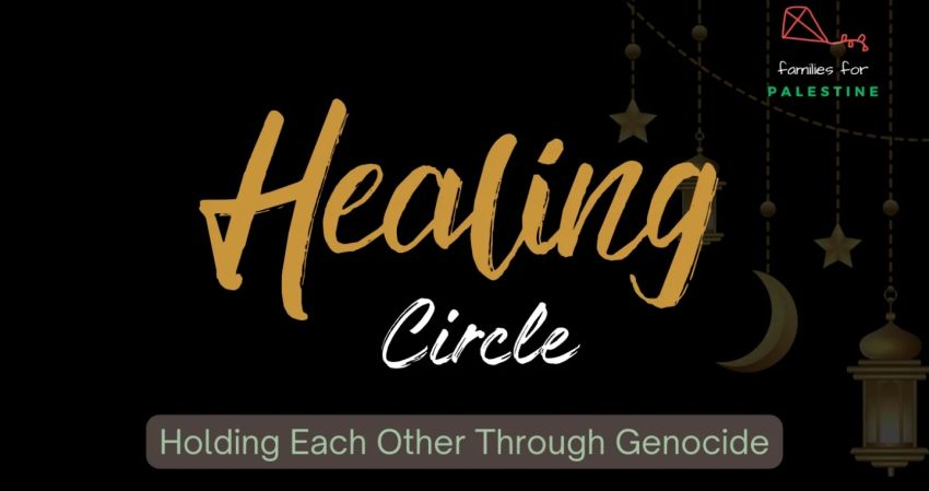 Artwork and graphic for event Healing Circle – Holding Each Other Through Genocide, 4:30pm 22/02/2026 Newtown Women's Library, 8-10 Brown St, Newtown NSW 2042