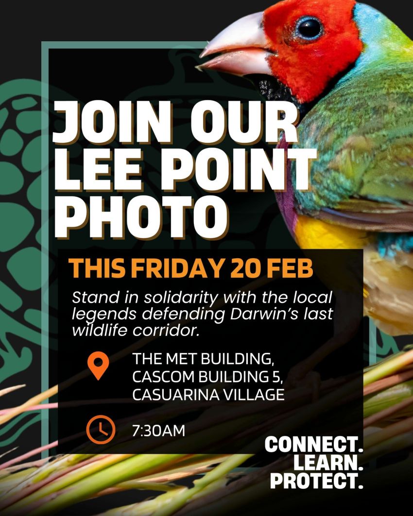 Artwork and poster for event Join our Lee Point Photo, 7:30am 20/02/2026 The Met Building, CASCOM Building 5, 13-17 Scaturchio Street Casuarina NT 0811