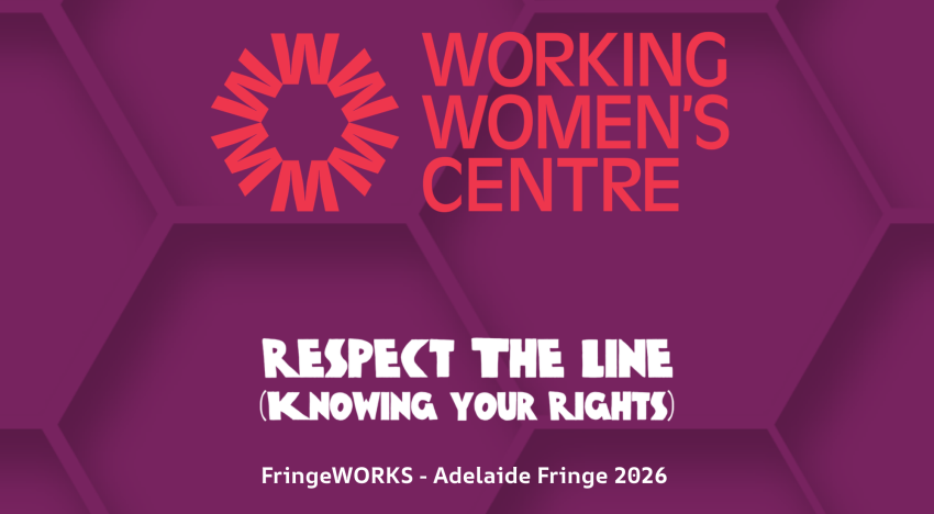 Artwork and graphic for event Respect The Line – Knowing Your Rights, 10:30am-12pm FringeWORKS at Tandanya, 253 Grenfell Street, Adelaide SA 5000