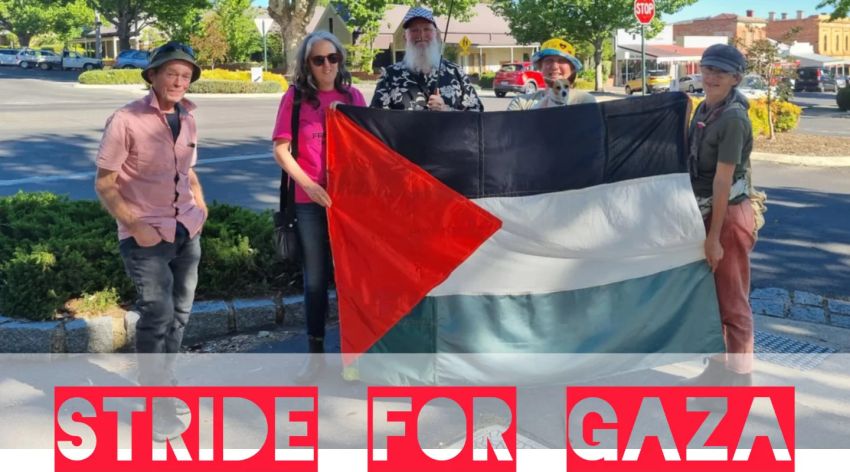 Cropped photo and graphic for event Stride for Gaza Castlemaine, 5pm Market Building steps, 44 Mostyn St, Castlemaine VIC 3450