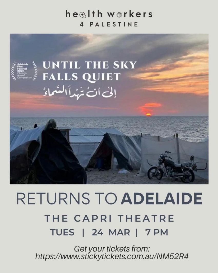 Artwork and poster for event Until the Sky Falls Quiet, 7pm-9pm 24/03/2026, Capri Theatre, 141 Goodwood Rd, Goodwood SA 5034