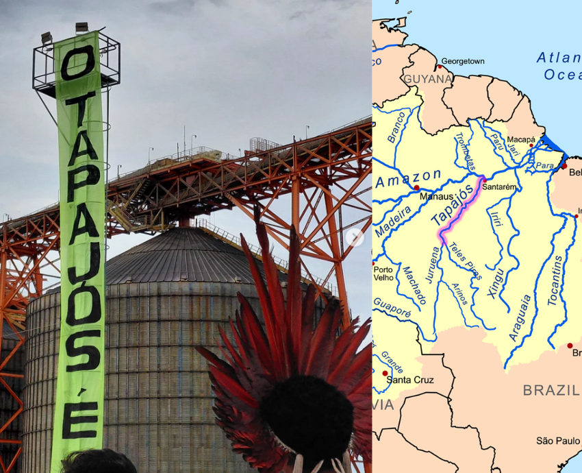 Occupation of Cargill, map of Amazon basin