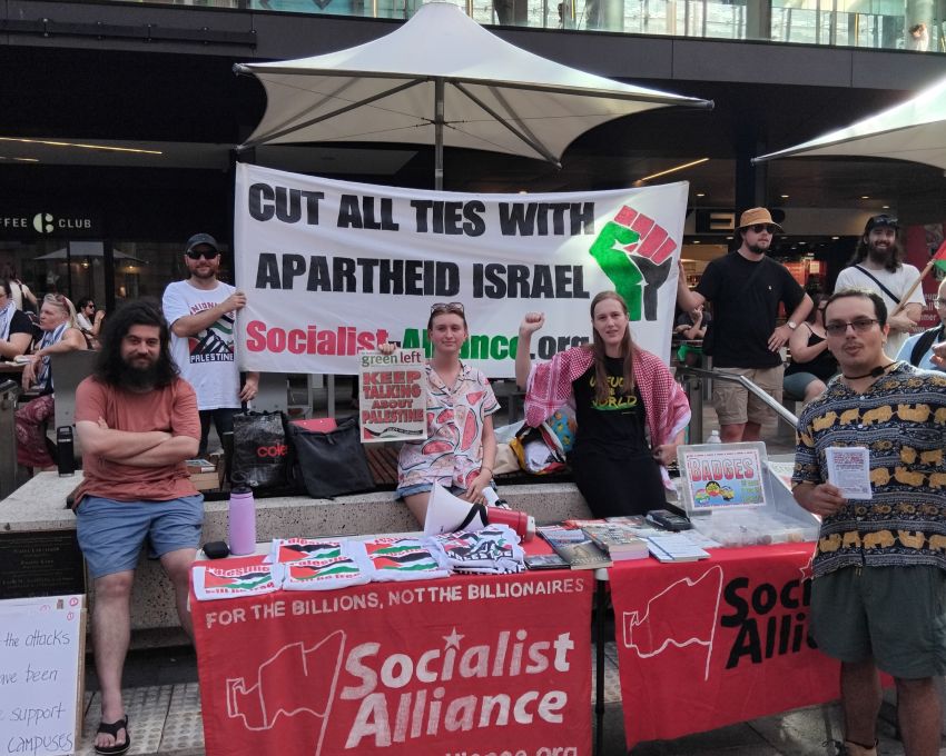 Socialist Alliance members at campaigning stall