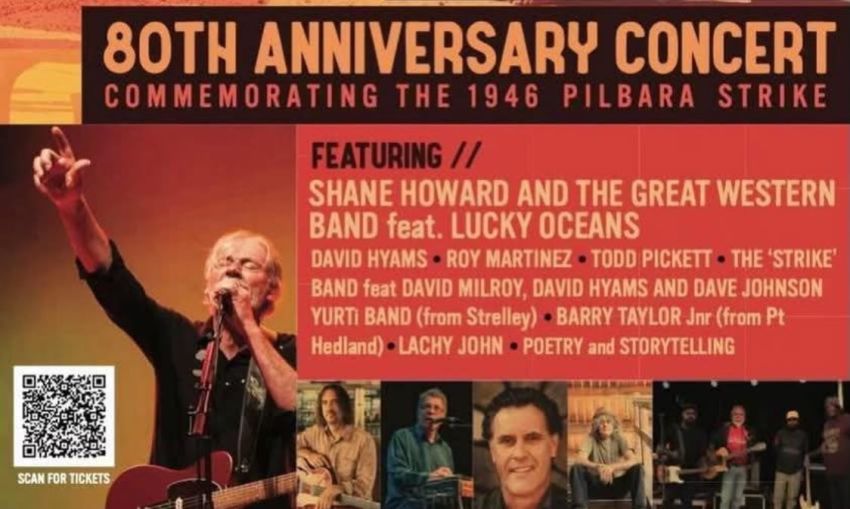 Artwork and graphic for event Remembering The Strike – 80th Anniversary Concert Commemorating the 1946 Pilbara Strike, 6pm 03/05/2026 Freo.Social, Parry St, Fremantle WA 6160