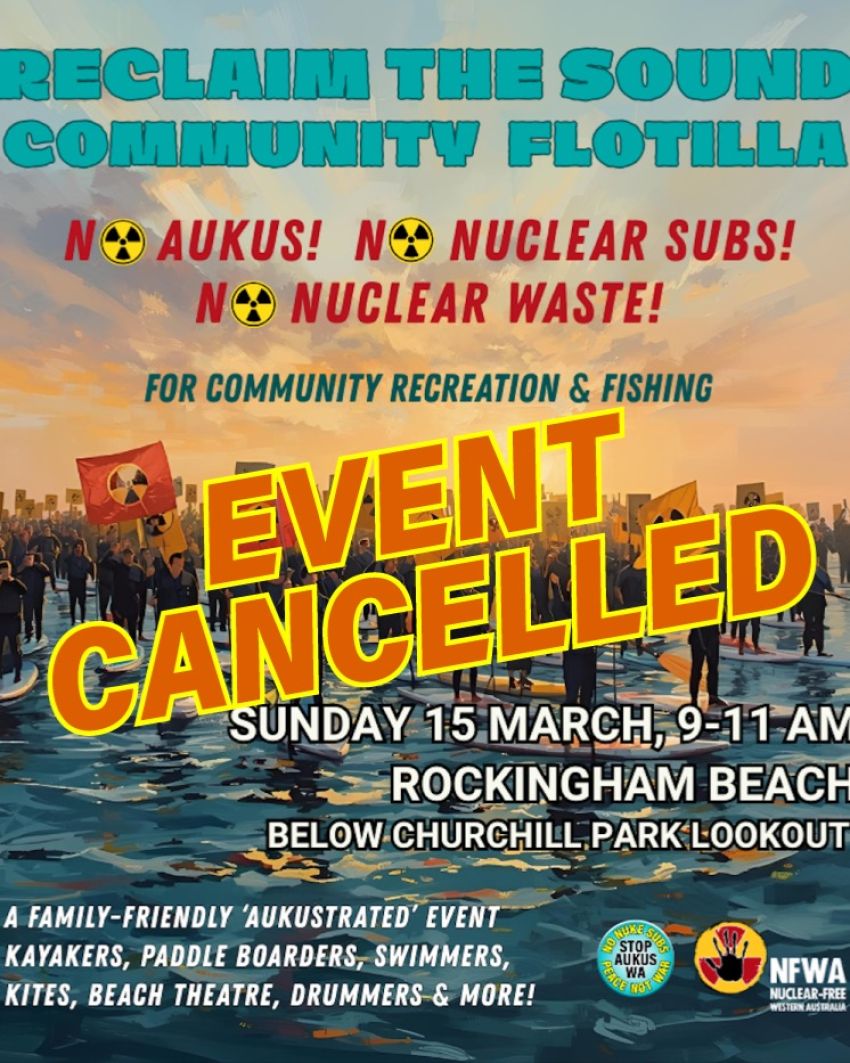 Artwork and poster for cancelled event Reclaim the Sound Community Flotilla