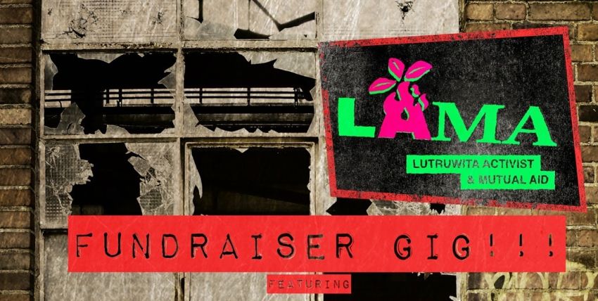 Artwork and graphic for event Lutruwita Activist & Mutual Aid Fundraiser Gig, 7pm 21/03/2026 Trunk Studios, 9/121 Gormanston Rd, Derwent Park TAS 7009