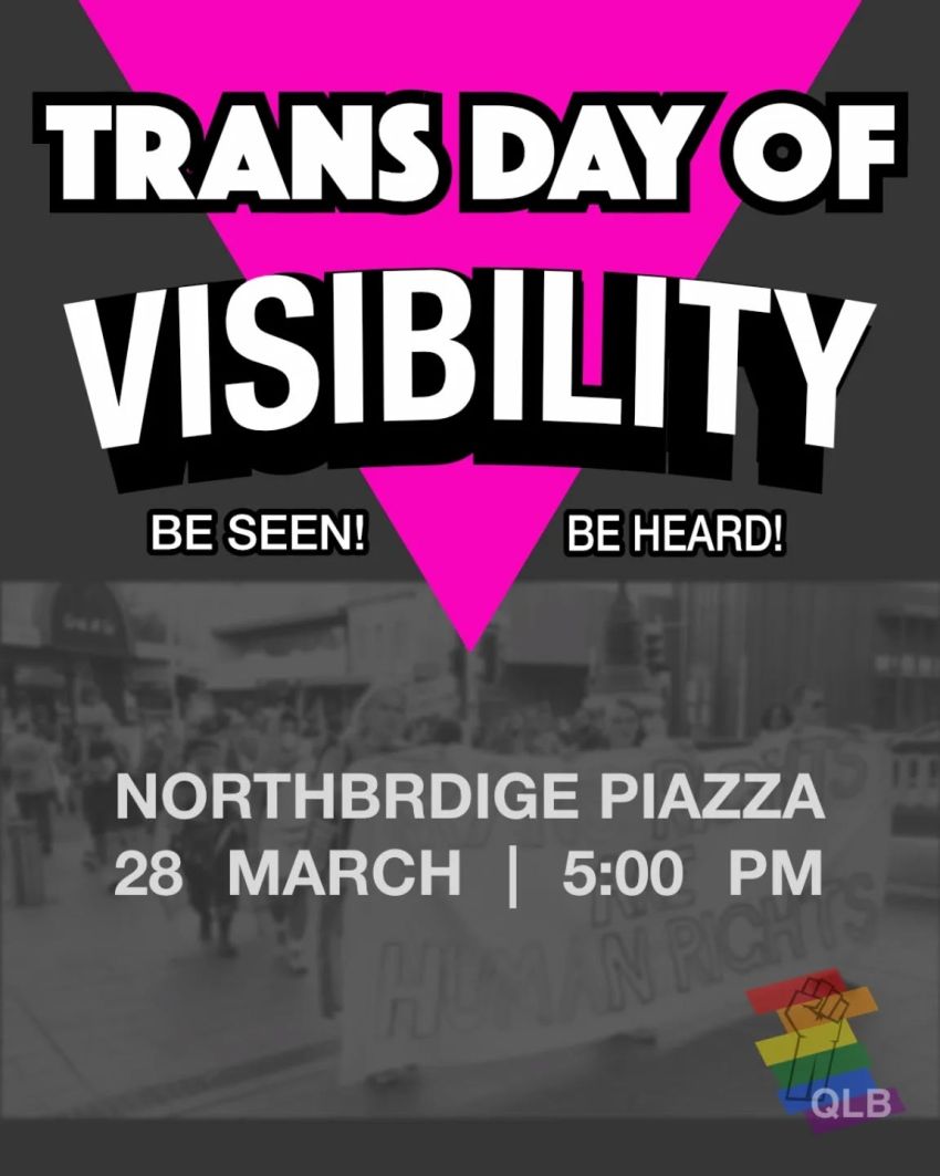 Slide advertising the Trans Day of Visibilty
