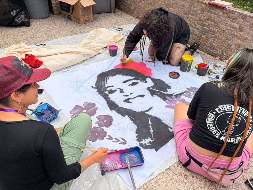 International women's conference banner painting