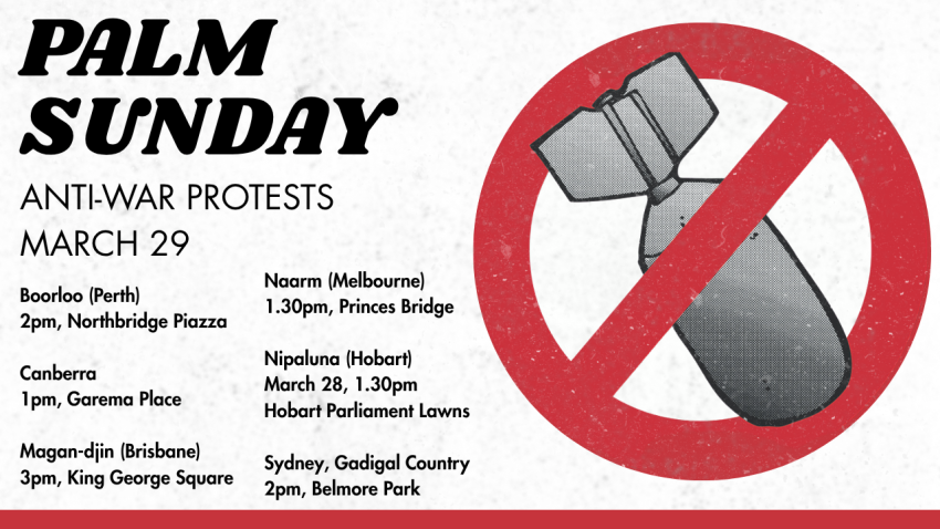 palm sunday anti war rallies