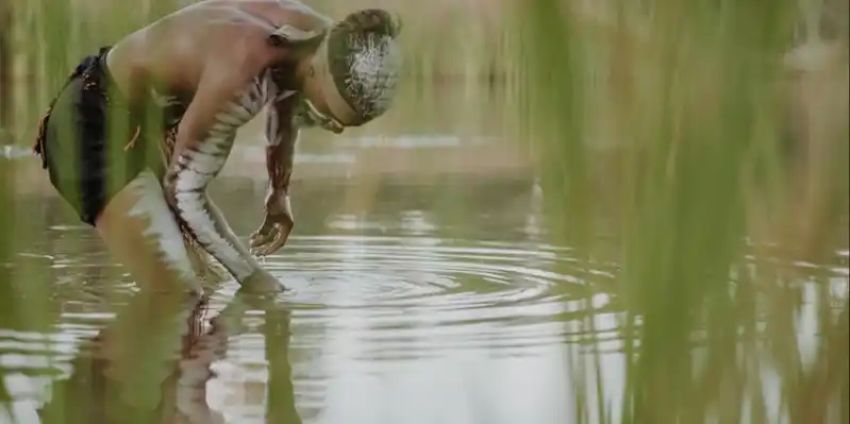 A scene from the documentary Nagana Yarrbayn - the Water Protectors of which the Magan-djin premiere is being held at 6pm 31/03/2026 at Palace Barracks, 61 Petrie Terrace, QLD 4000