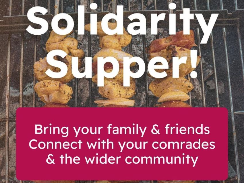 Artwork and graphic for event Solidarity Supper, 4pm 05/04/2026 Manmeet's Paradise, Luxworth St, Moorooka QLD 4105