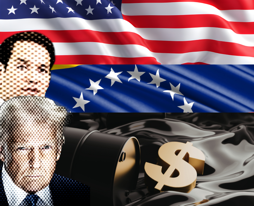 Trump Rubio oil Venezuelan flag US flag