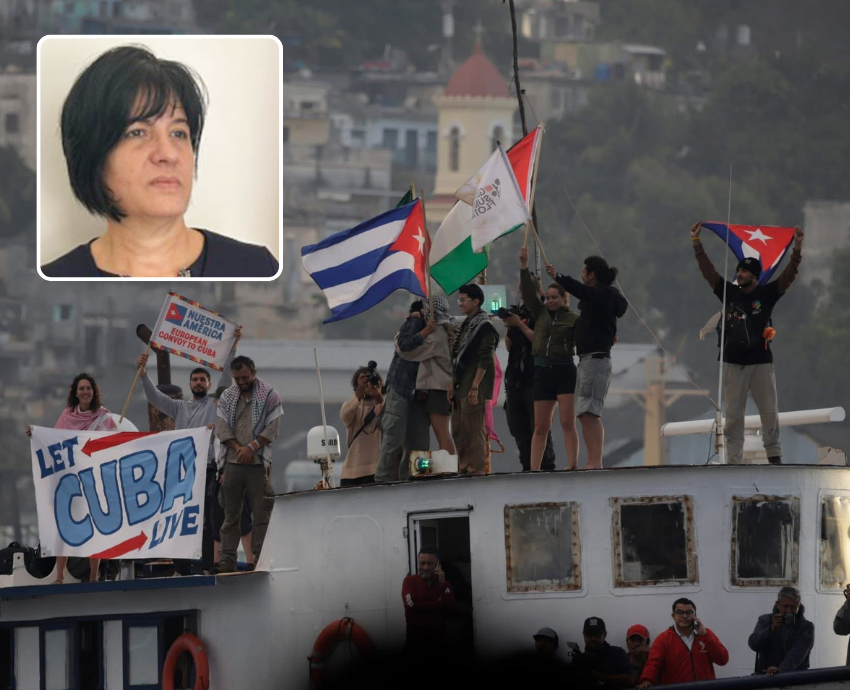 people on a boat waving Cuban flags, Cuban Ambassador