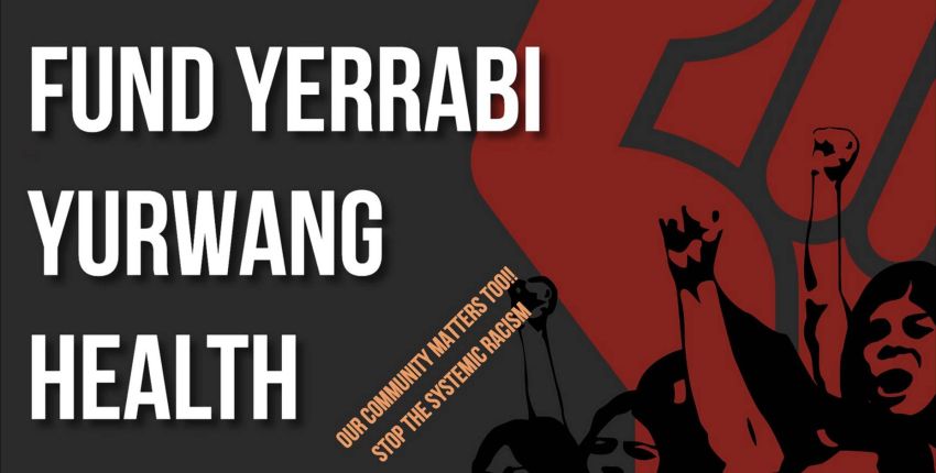 Artwork and graphic for event Peaceful Rally: Fund Yerrabi Yurwang Health, 3pm 09/04/2026 Civic Square, 180 London Cct, Canberra ACT 2601