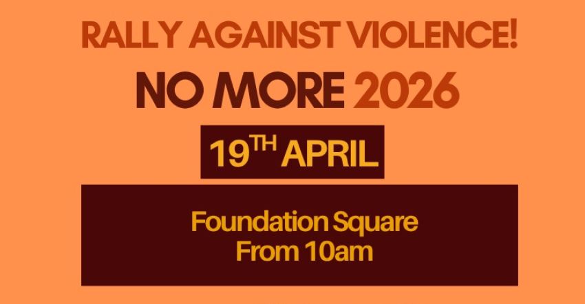 Artwork and graphic for event No More: Rally Against Violence – Sunshine Coast, 10am 19/04/2026 Foundation Square, Lightning Ln, Maroochydore QLD 4558