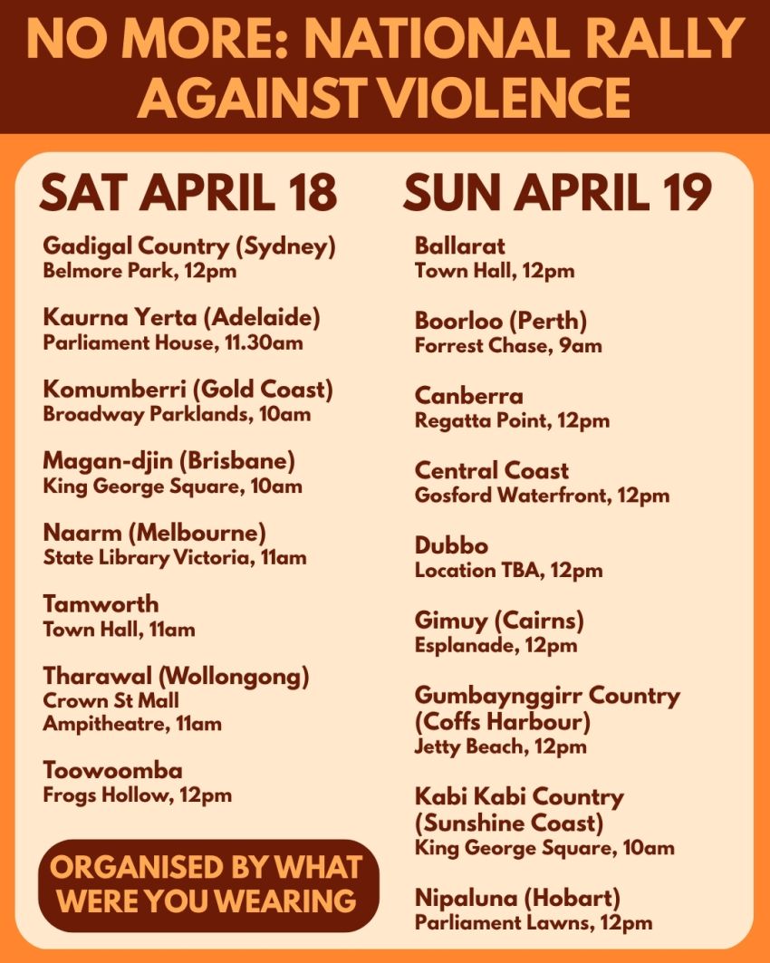 no more national rally against violence 