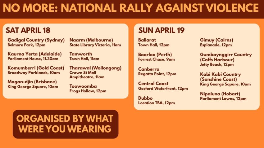 no more national rally against violence 