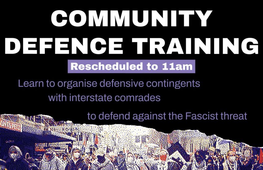 Artwork and graphic for event Community Defence Training, 11am 19/04/2026 Botanic Park, Plane Tree Dr, Adelaide SA 5000