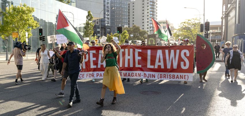 Repeal the laws banner, April 18