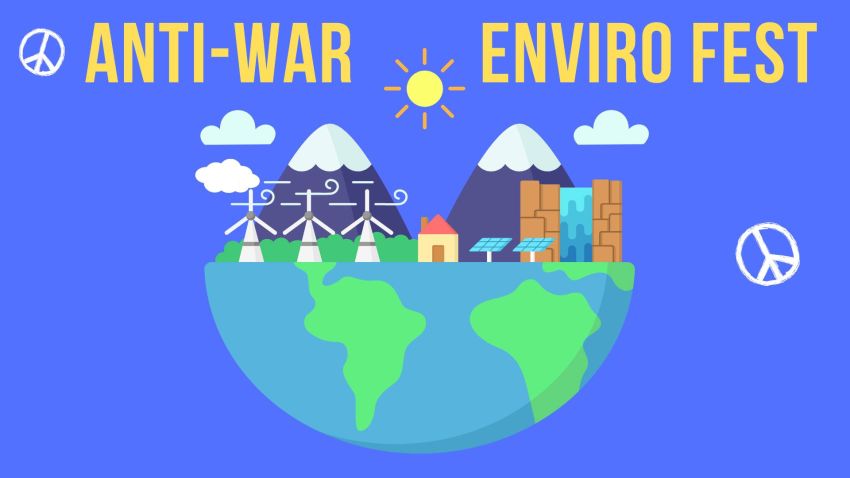 Artwork and graphic for event Anti-War Enviro Fest, 12pm-4pm 31/05/2026 The Servo - Port Kembla, 6-8 Wentworth St, Port Kembla NSW 2505