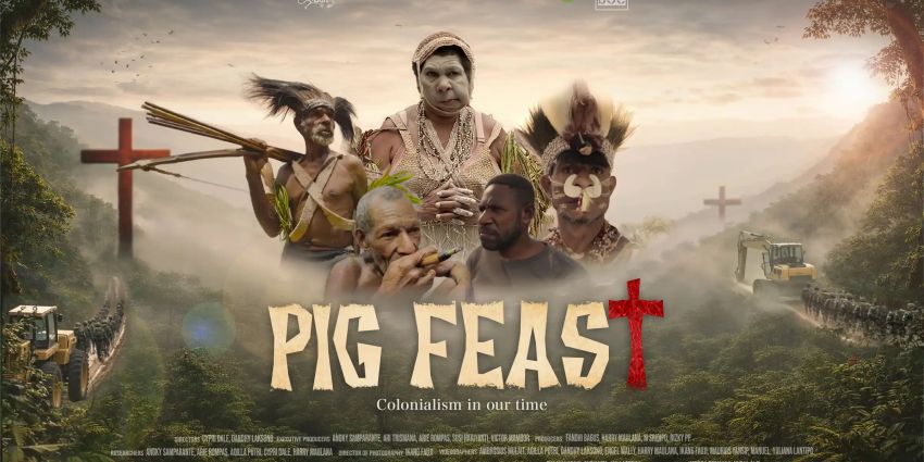 Artwork banner for documenatry film Pig Feast