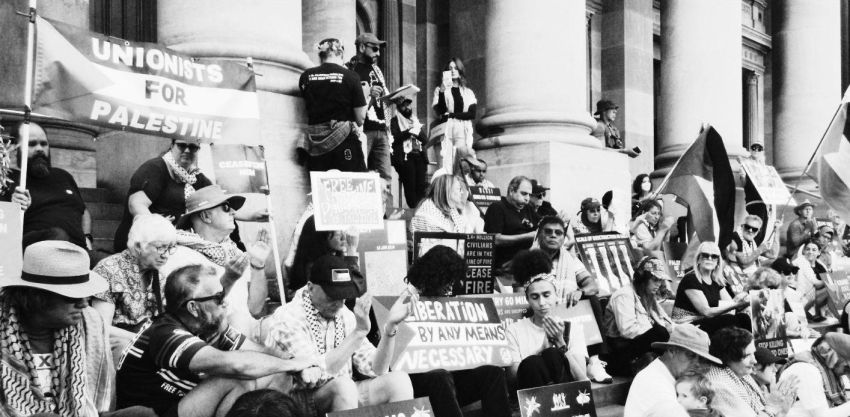 Palestine solidarity protest in Tarntanya (Adelaide), photo by Markela Panegyres