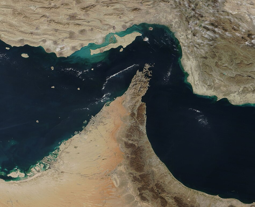 satellite image of strait of hormuz