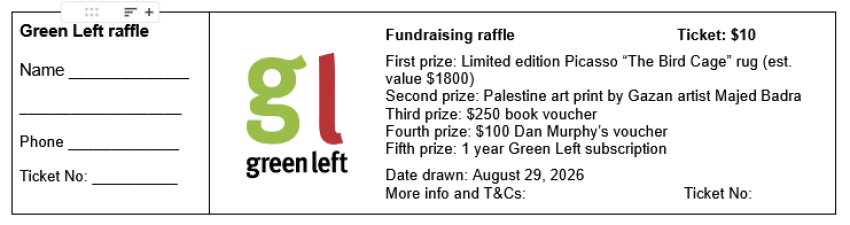 Green Left raffle