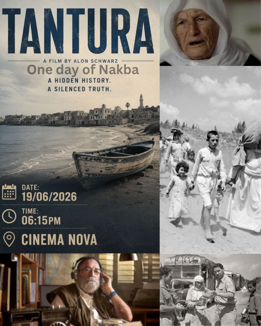 Artwork and poster for event Film screening: Tantura, 6:15pm 19/06/2026 Cinema Nova, 380 Lygon St, Carlton VIC 3053