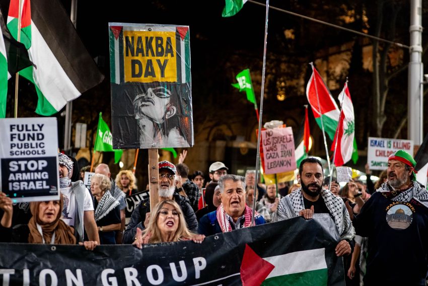 sydney nakba day march at sydney town hall