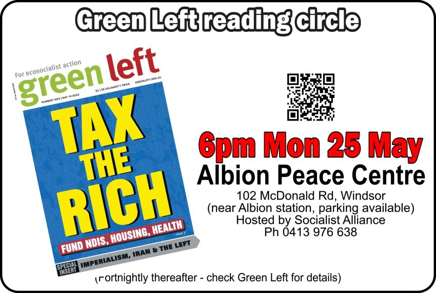 Green Left reading circle: Tax the Rich