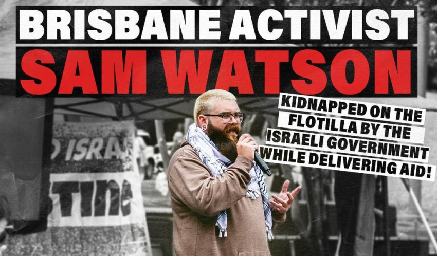 Artwork and graphic for event Emergency snap action: Solidarity with the Sumud Flotilla, 4:30pm 20/05/2026 Central Station, Brisbane City QLD 4000