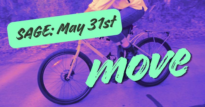 Artwork and graphic for event SAGE monthly gathering – MOVE, 4:30pm-8pm 31/05/2026 The Box Factory, 59 Regent St S, Adelaide SA 5000