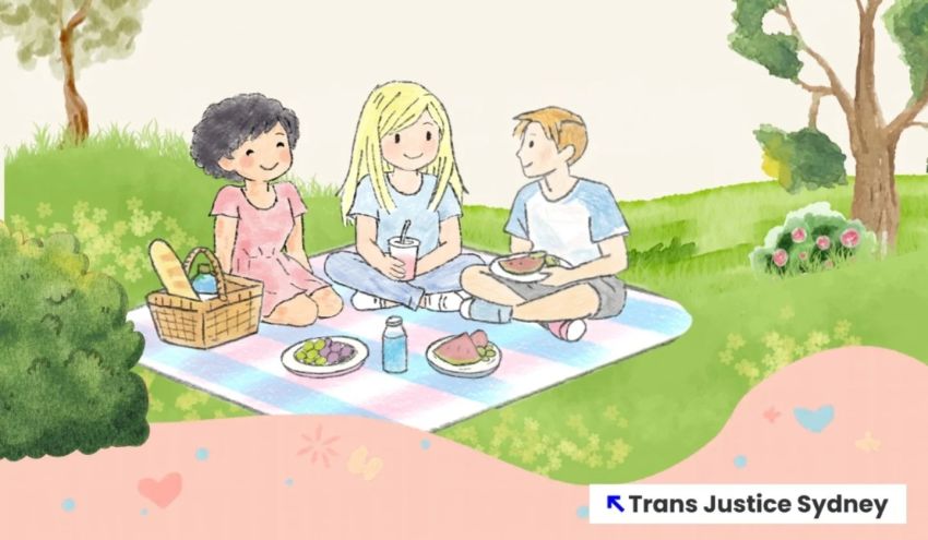 Artwork and graphic for event Trans Justice Sydney Picnic, 2pm-4pm 30/05/2026 Camperdown Memorial Rest Park, Newtown NSW 2042