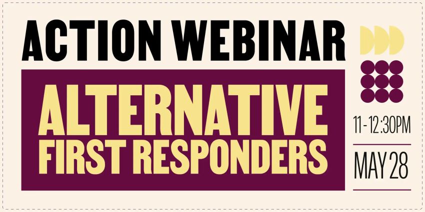 Artwork and graphic for event Action Webinar: Alternative First Responders, 11am-12:30pm 28/05/2026 Online