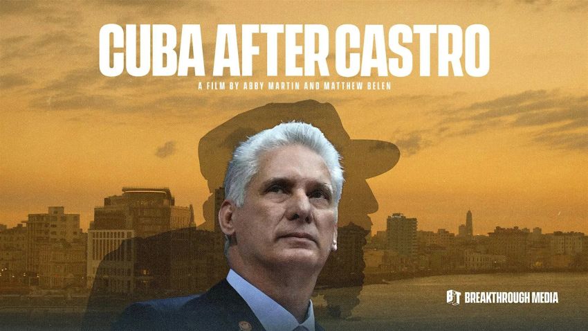 Banner artwork for documentary film Cuba After Castro