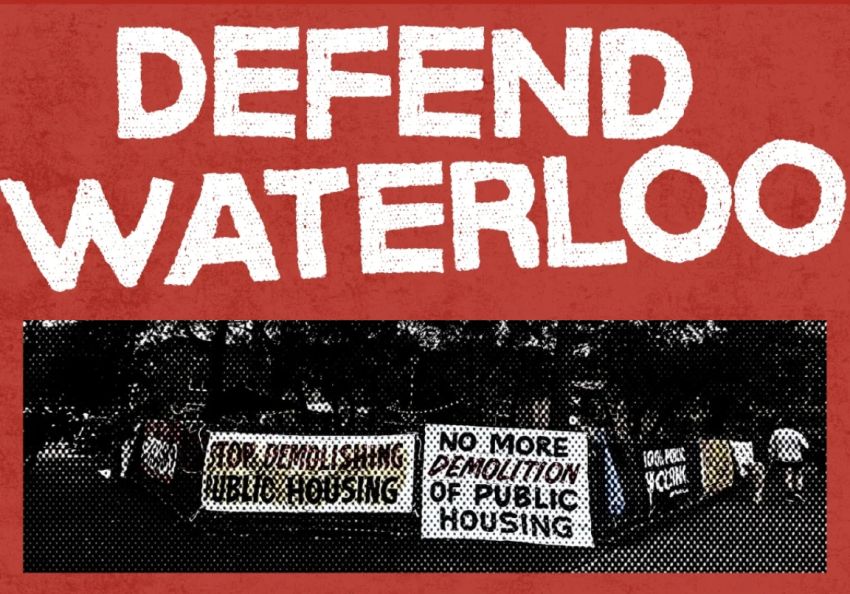 Artwork and graphic for event Defend Waterloo, 6am 26/05/2026 Cope St & McEvoy St Waterloo NSW 2017