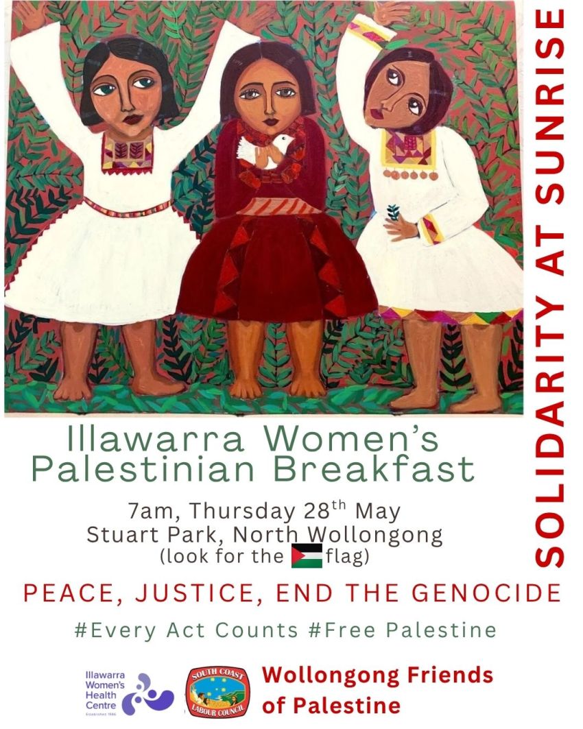 Artwork and graphic for event Illawarra Women's Palestinian Breakfsast, 7am 28/09/2026 Stuart Park, George Hanley Dr, North Wollongong NSW 2500